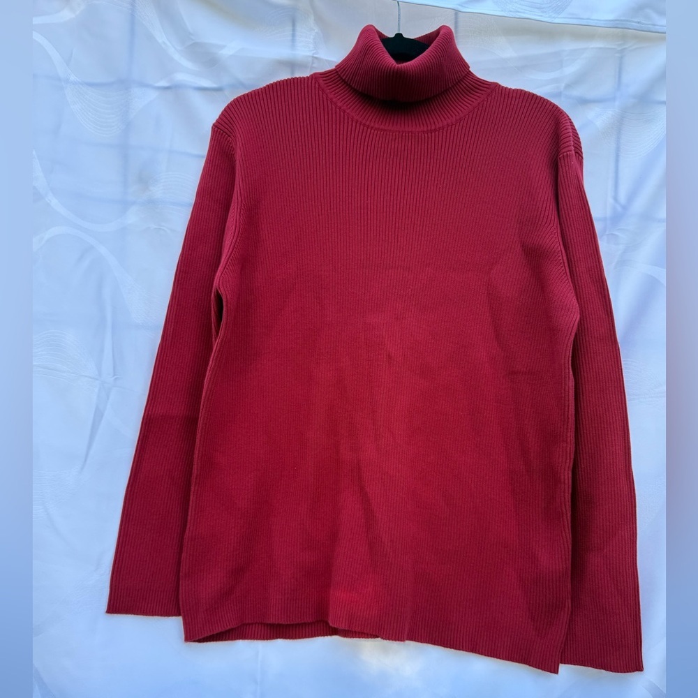 NWT Orvis Sweater Men’s Size Extra Large Red Cotton Turtleneck